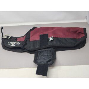 Badger Tuff XS Dog Coat Jacket Burgundy & Black Adjustable‎ Buckle & Belly Strap